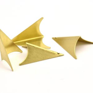 Brass Kite Charm, 6 Raw Brass Geometric Triangle Earring Charms (31mm) U006