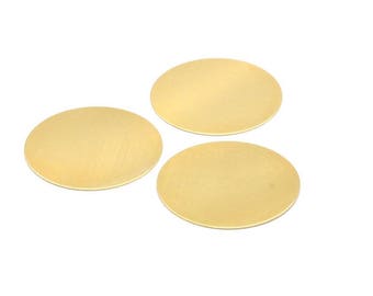 Brass Stamping Blank, 10 Raw Brass Stamping Blanks Disces, Without Hole (36x0.50mm) A0595