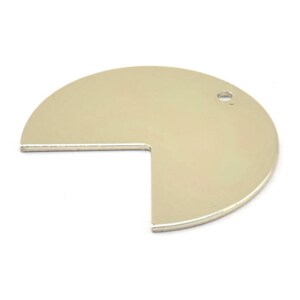 Silver Pizza Slice, 5 Silver Tone Three Quarters Stamping Blank Pendants with 1 Hole (30x25x0.80mm) B0169