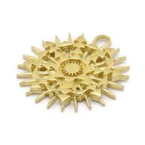 Brass Charm, Raw Brass, Brass Pendants, Charm Pendants, Brass Badge Charms With 1 Loop (29x28x2mm) N1567