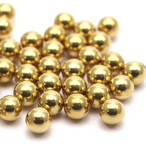 6mm Ball Beads, 20 Raw Brass Ball Beads Without Holes (6mm) Bs-1094--r006