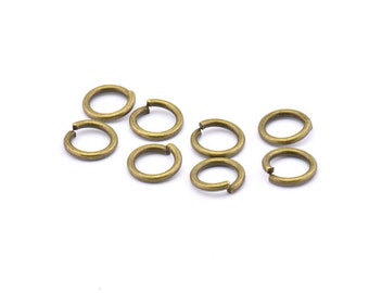 8mm Jump Ring, 100 Antique Brass Jump Rings (8x1.2mm) A1022