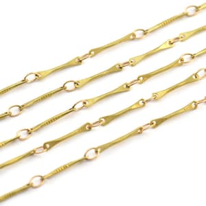 Gesoldeerde Bar Chain, 10 M Raw Brass Soldeer Bar Link Chain (12x1mm) Z121