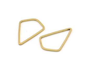 Brass Diamond Charm, 50 Raw Brass Diamond Ring Charms (21x14x0.80mm) D0541