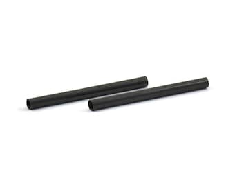 30mm Zwarte Buizen, 24 Geoxideerd Messing Zwart Lange Zwarte Buisparels (30x2.5mm) S246