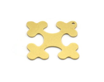 Brass Ethnic Charm, 6 Raw Brass Ethnic Motif Charms With 1 Hole, Earring Charms (29x22x0.60mm) A6766