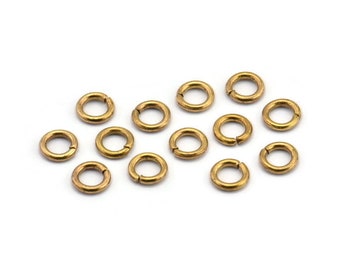 6mm Jump Ring - 100 Raw Brass Jump Ring Connectors Findings (6x1.2mm) A0284