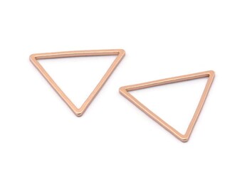 Rose Gold Triangle, 20 Rose Gold Plated Open Triangle Rings, Charms (24x1mm) Bs 1027 Q0164