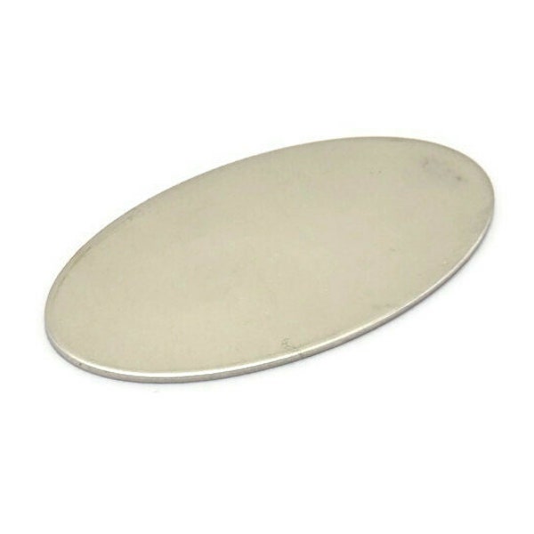 Steel Oval Blank, 10 Stainless  Steel Oval Stamping Blanks (35x19x0.60mm) M02461