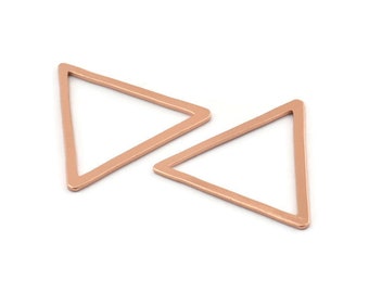 Rose Gold Triangle Charm, 2 Rose Gold Plated Brass Triangle Connectors (33x29x2x1mm) D1022 Q0996