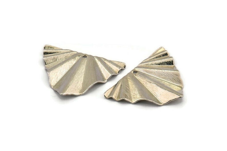 29x22x0.50mm Findings 4 Textured Silver Tone Brass Leaf Charms With 1 Hole Silver Leaf Charm D730 H1239