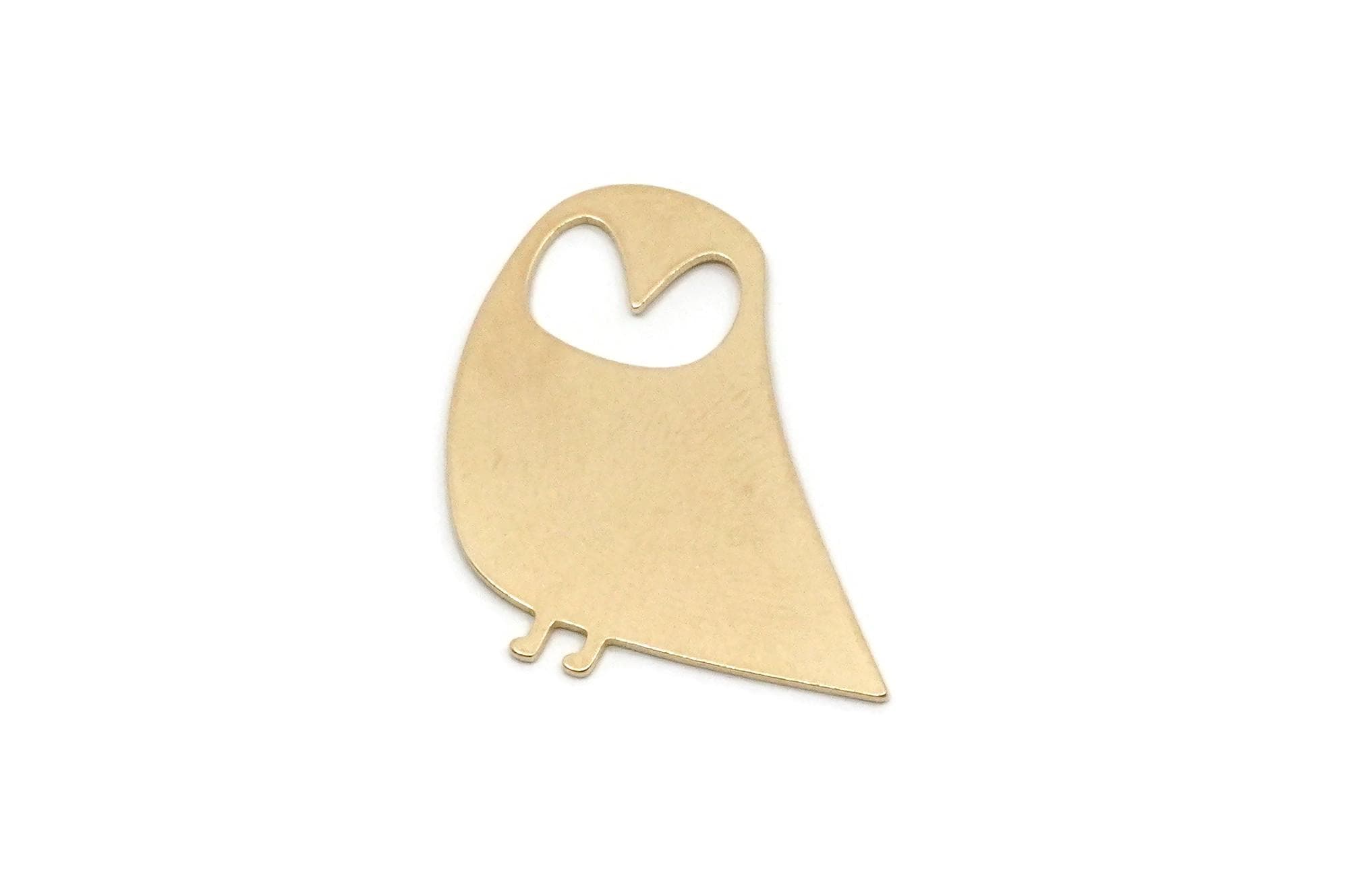Brass Bird Charm, Raw Brass Owl Shaped Charms, Blank Findings (25x23x0.60mm) SMP2935