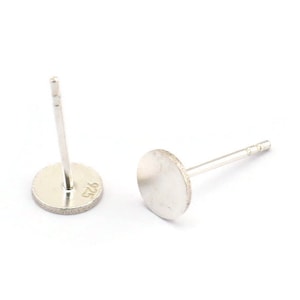 Silver Circle Earring, 12 925 Silver Circle Stud Earrings (6mm) P022