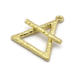 Brass Element Charm, Textured Raw Brass Air Element Symbol Charms With 1 Loop (26x23mm) N1974