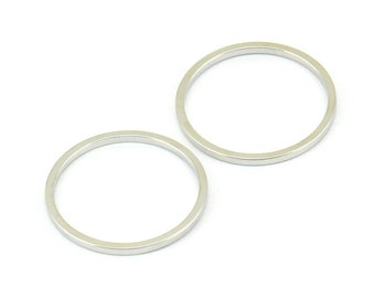 Connecteurs circle 18mm - 25 connecteurs Silver Tone Circle (18x1x1mm) BS 1096 H0573