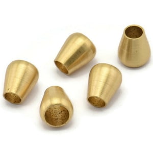 12 Raw Brass Industrial Cone End Caps, Findings, (9x8x6 Mm) D0105