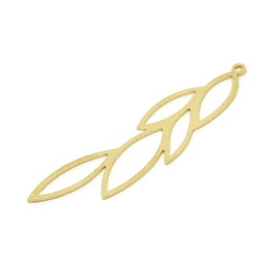 May include: Gold-toned metal leaf charm with a delicate, openwork design. The charm features five leaves arranged in a cascading pattern.