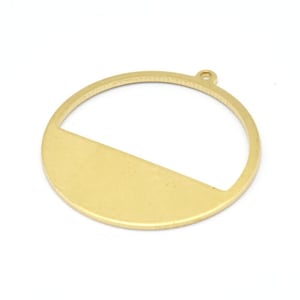 Brass Round Charms, 12 Raw Brass Round Charms With 1 Loop, Pendants, Earrings, Findings (26x0.80mm) D0595