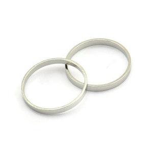 Silver Circle Connector, 24 Silver Tone Circle Connectors, Rings, Findings (20x2x0.8mm) BS 2095