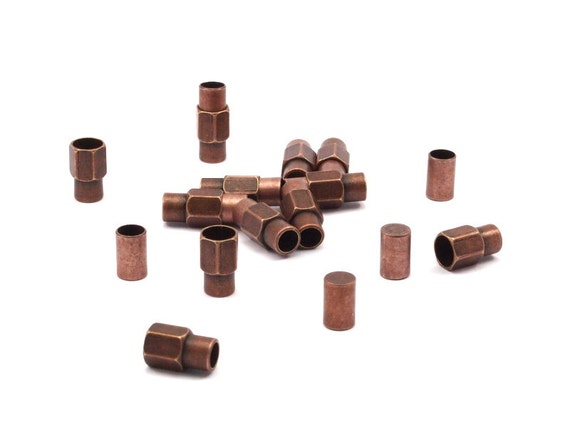 Brass Magnetic Clasp,5 Copper Brass Magnetic Clasp For 5 Mm Leather Cord (16.5x7mm) Y262