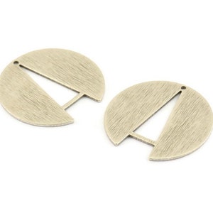 Silver Round Charm, 6 Textured Antique Silver Plated Brass Round Charms With 1 Hole, Earrings, Findings (25x24x0.80mm) D950 H0268