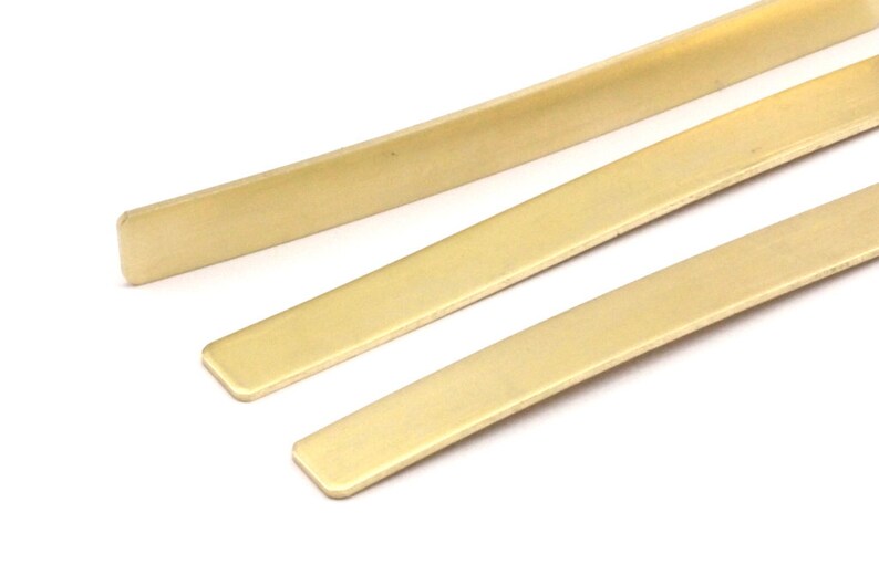 5 Raw Brass Bracelet Stamping Blanks 8x145x1mm D0382 image 2