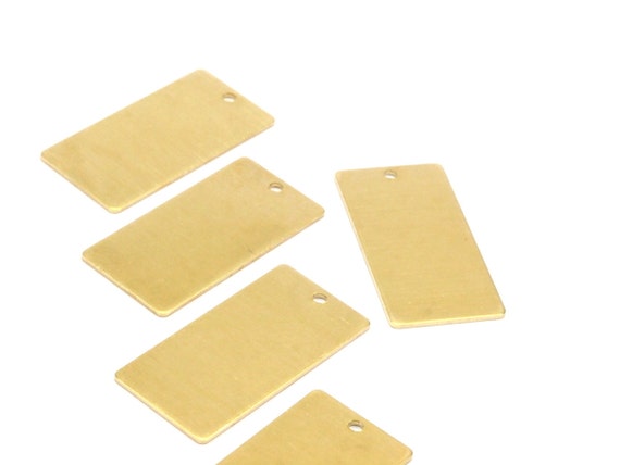 40x6x0.80mm M01482 Brass Rectangle Bar 12 Textured Raw Brass Stamping Blanks With 2 Holes Necklace Bar