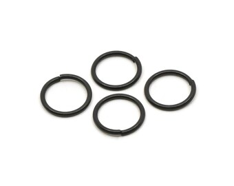 12 mm Biegeringe - 24 oxidierte schwarze Messing Biegeringe (12x1.2 mm) A0373