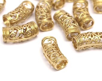 2 Raw Brass Tube Pendant, Findings (22X10Mm)  F032