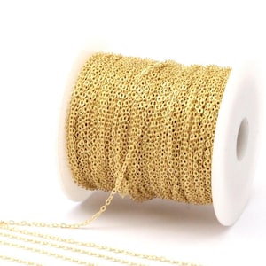 2mm Brass Chain, 20 M Raw Brass Soldered Chain 1.5x2mm Z001 image 1