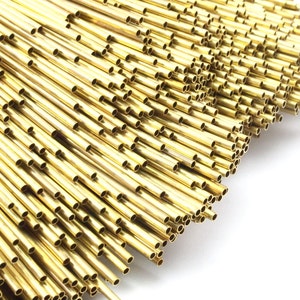 Brass Himmeli Tubes - 24 Raw Brass Himmeli DIY Tube Beads (2x125mm)
