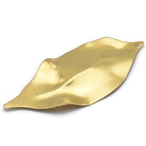 Brass Leaf Charm, 12 Raw Brass Leaf Charms With 1 Hole, Earrings, Findings, Pendants (53x23x0.40mm) D0770