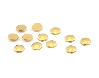 Brass Hexagon Bead, 100 Raw Brass Hexagon Beads (5x1.5mm) D1430