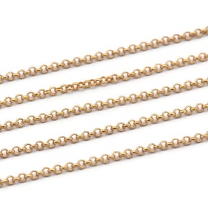 Brass Rolo Chain, Raw Brass Soldered Rolo Chain (2mm) RB 8-17