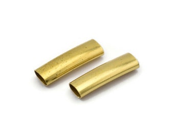 50 Oval Raw Brass Tubes  (21x6.2x3.4mm) Sq26 BRC294