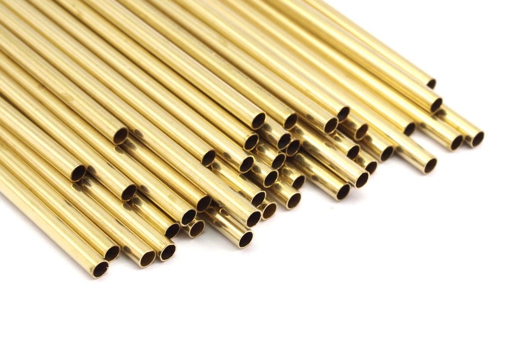 2.5mm Brass Tubes Customize Size - 24 Pcs Raw Brass Tube Beads