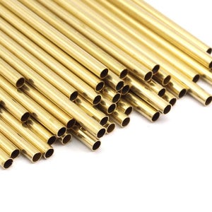 2.5mm Brass Tubes Customize Size 24 Pcs Raw Brass Tube Beads 30mm-40mm-50mm-60mm-70mm-80mm-90mm to 350mm image 1