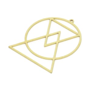 Brass Geometric Charm, Raw Brass Charms, Brass Earring Charms, Brass Charms for Jewelry Making (38x31x0.80mm) SMP1973