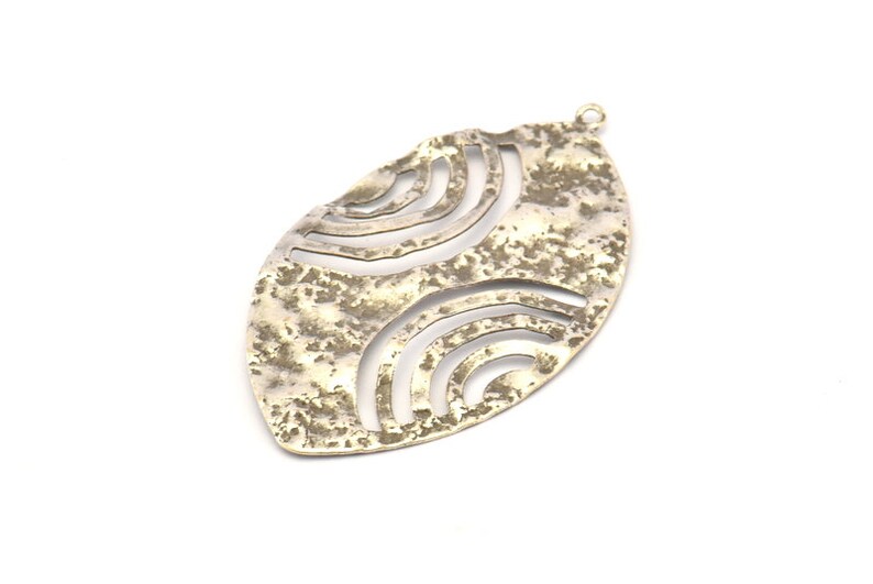 Silver Oval Pendant D762 H872 6 Antique Silver Plated Brass Hammered Oval Pendants With 1 Loop Charms Findings 49x28x0.50mm Earrings