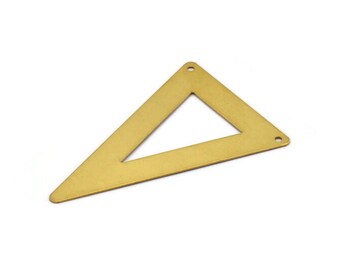 Brass Triangle Pendant, 10 Raw Brass Triangle Pendant (50x33mm) A0694