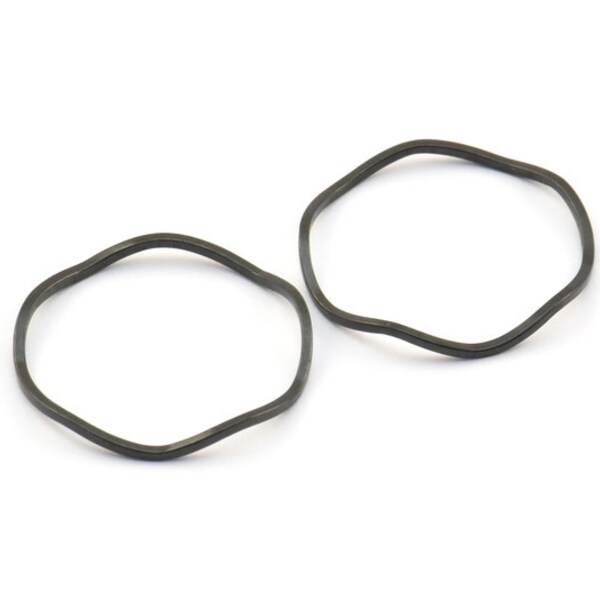 Black Circle Rings, 24 Oxidized Brass Black Wavy Circle Rings, Charms (19.5x0.8mm) BS 1806 S732