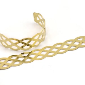 Brass Bracelet Blank, Raw Brass Flat Bracelet With 2 Holes, Bracelet Findings (145x22x0.80mm) SMP0847