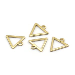 Gold Triangle Charm, 12 Gold Plated Brass Triangle Charms With 1 Loop (12x11.5x0.8mm) BS 2259
