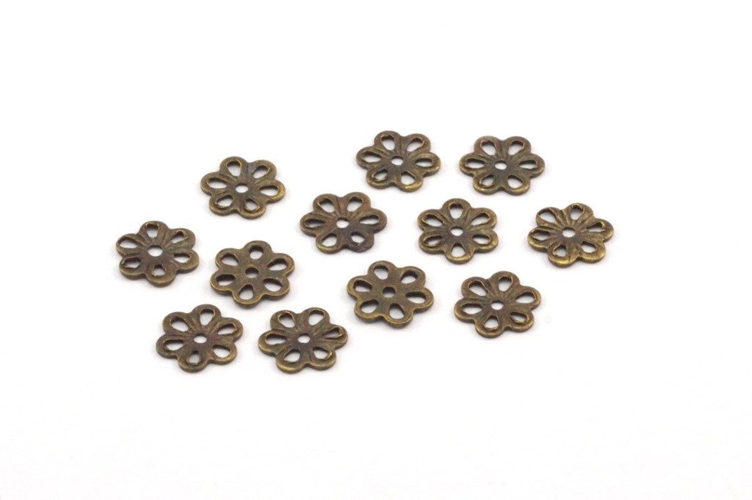Flower Bead Cap, 100 Antique Brass Flower Bead Caps 6mm K158 Etsy