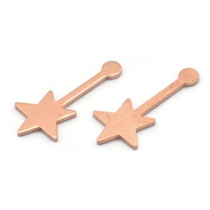 Copper Star Blank, 24 Raw Copper Star Blanks, Stamping Blanks (20x9x0.80mm) M02029