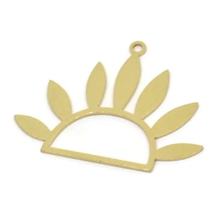 Brass Flower Charm, Raw Brass Flower Charms With 1 Loop, Earring Charm, Findings (23x30x0.60mm) SMP2537