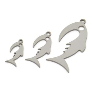 Steel Fish Charm, Stainless Steel Fish Charms With 1 Loop, Blanks, Findings (14/19/28x0.80mm) SMP2184