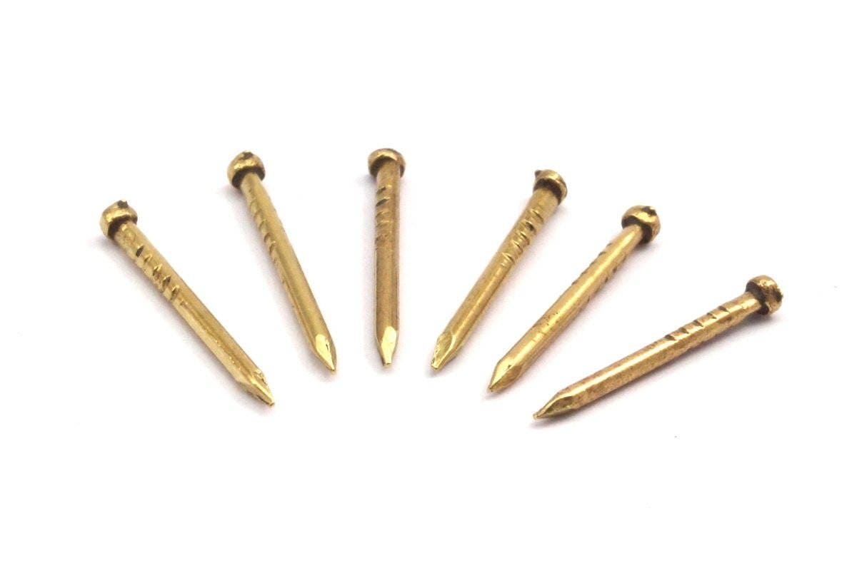 Raw Brass Nail 100 Raw Brass Nails 1.5x15mm A0950 Etsy