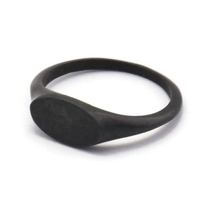 Black Oval Ring, 4 Oxidized Black Brass Ring Oval Settings (18mm) E267 H1329