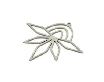 Stalen geometrische bedel, roestvrijstalen diamanten bedels, stalen oorbelbedels, stalen bedels voor het maken van sieraden (39 x 36 x 0,80 mm) SMP1821